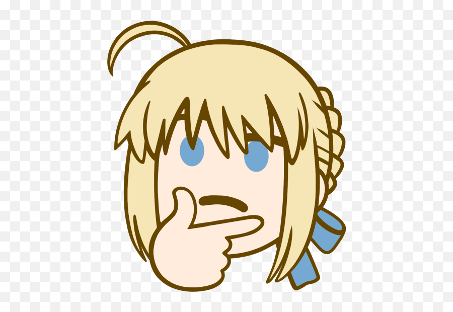 Saber Thinking Face Emoji Know Your Meme - Fate Grand Order Emoji Png,Thinking Face Emoji Png