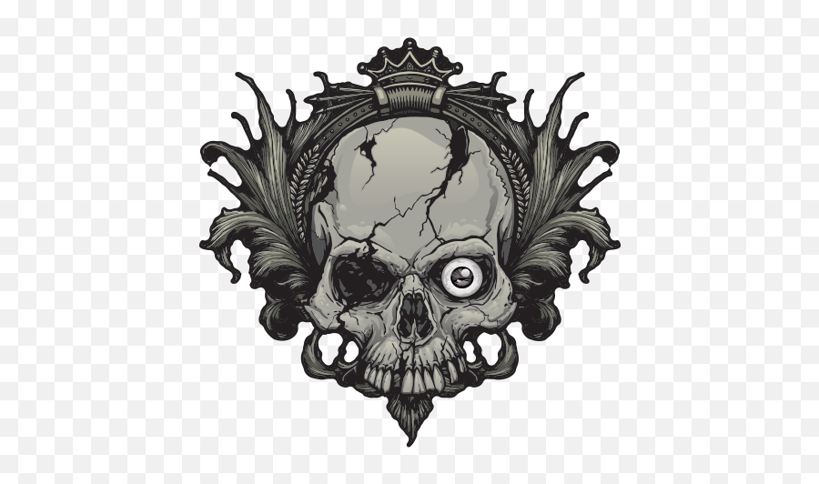 Printed Vinyl Royal Satan Hell Skull Stickers Factory - Satanic Skull ...