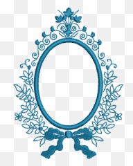 Moldura Arabescos Floral - Bordado Fácil Oval Azul Png