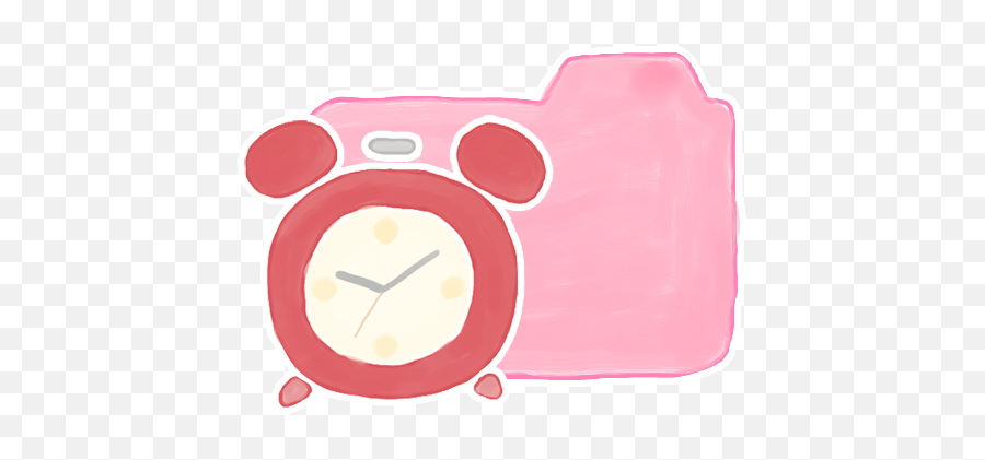Pink Folder With Alarm Clock Icon Png - Clock Baby Png Pink,Pink Clock Icon