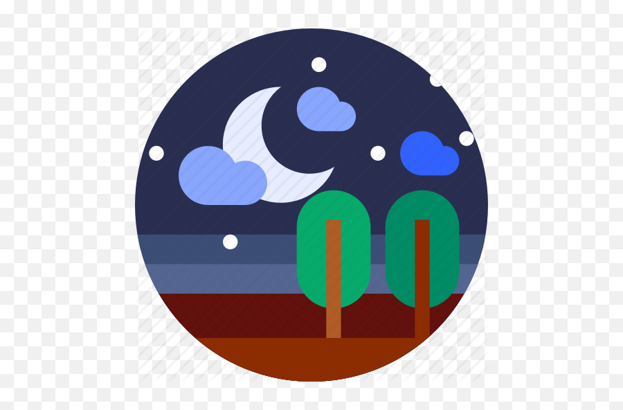 Circle Flat Icon Landscape Moon - Circle Flat Icon Png,Flat Image Icon