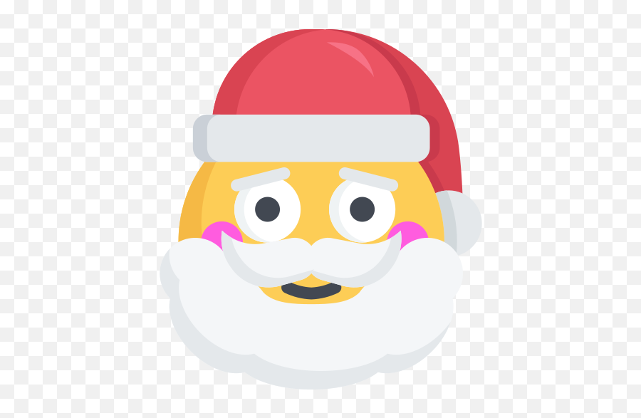 Christmas Emoji Happy Santa Smile - Nerd Santa Png,Excited Emoji Png