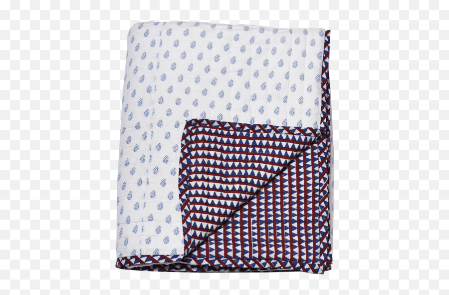 Reversible Quilted Bed Cover - Polka Dot Png,Triangle Pattern Png