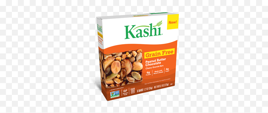 Grain Free Granola Bars Peanut Butter - Kashi Chocolate Almond Sea Salt Chewy Granola Bars Png,Peanut Transparent
