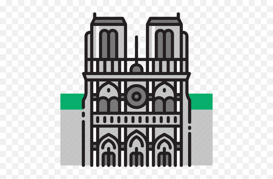 Cathedral Church France Landmark Notre Dame - Vertical Png,Showplace Icon Dc