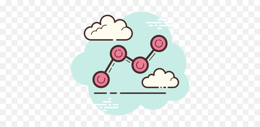Line Chart Icon In Cloud Style - Notes Aesthetic Icon Cloud Png,Like Comment Share Icon