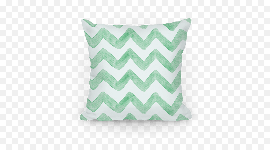Green Watercolor Chevron Pattern Pillows Lookhuman - Cushion Png,Chevron Pattern Png