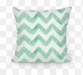 Green Watercolor Chevron Pattern Pillows Lookhuman - Cushion png