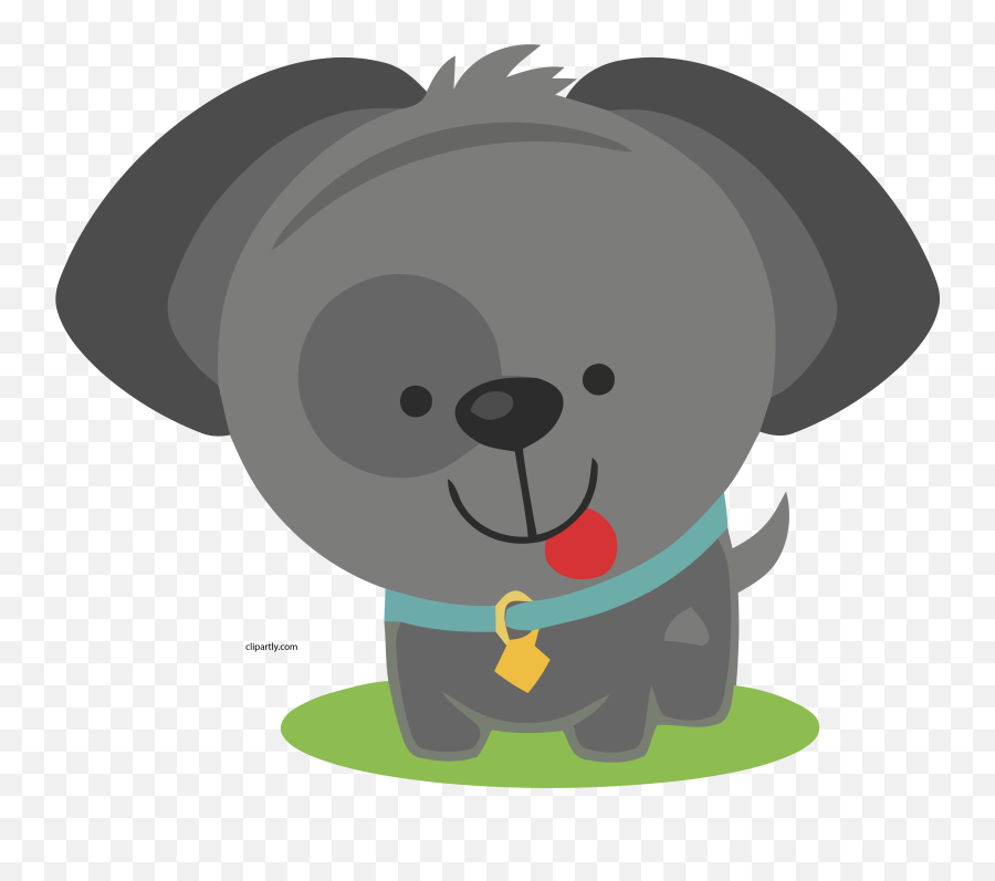 Gray Dog Cute Clipart Png - Cute Dog Clipart Transparent,Puppy Clipart Png