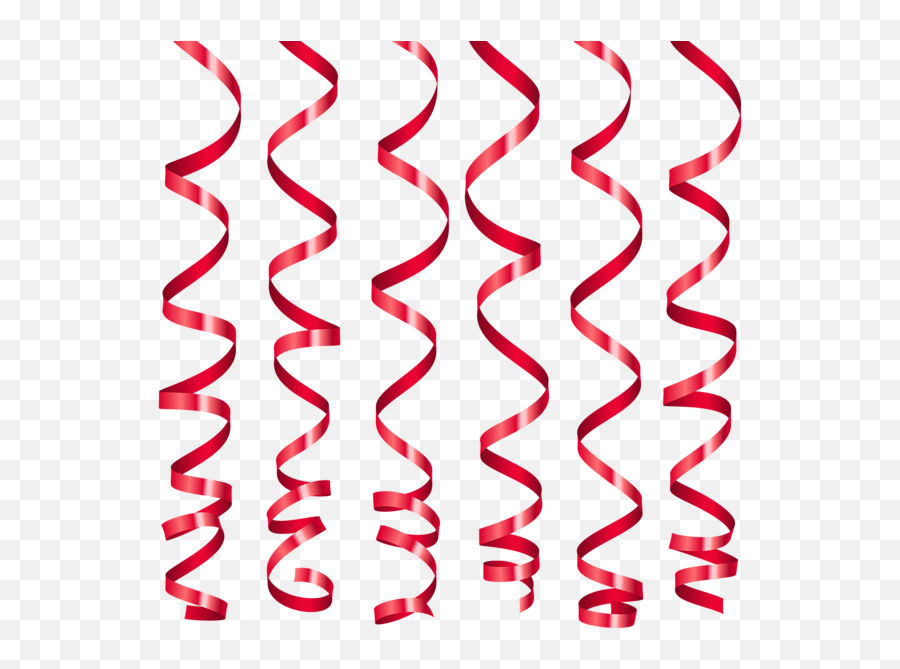 Red Curly Ribbons Clip Art Ribbon Png Paper Streamers - Red Curly Ribbon Png,Streamers Png