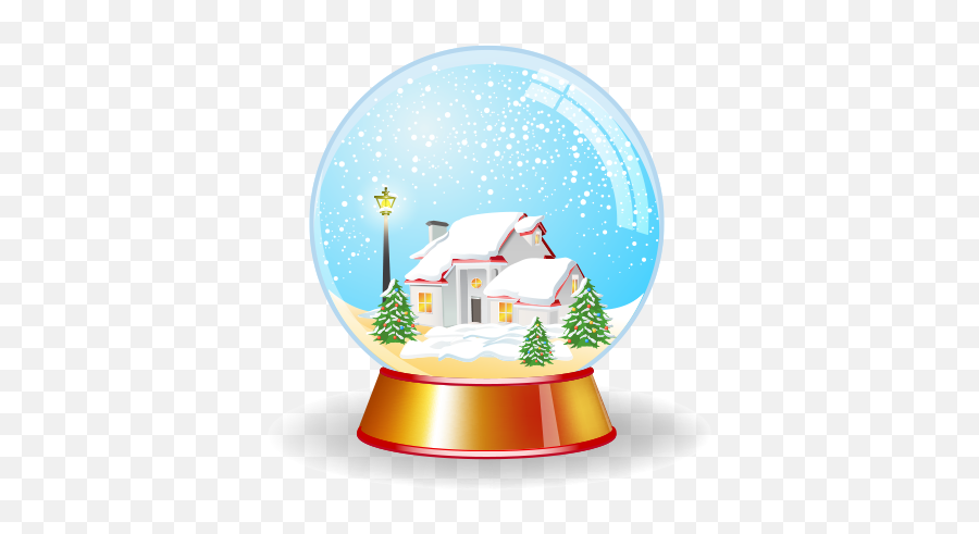 Christmas House In Magic Crystal Globe Vector Illustrations - Illustration Png,Globe Vector Png