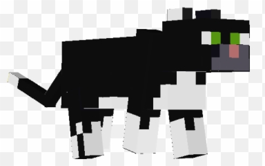 Mr Whiskers Minecraft Cat U2013 Skeleton Steve - Minecraft Black And White Cat png