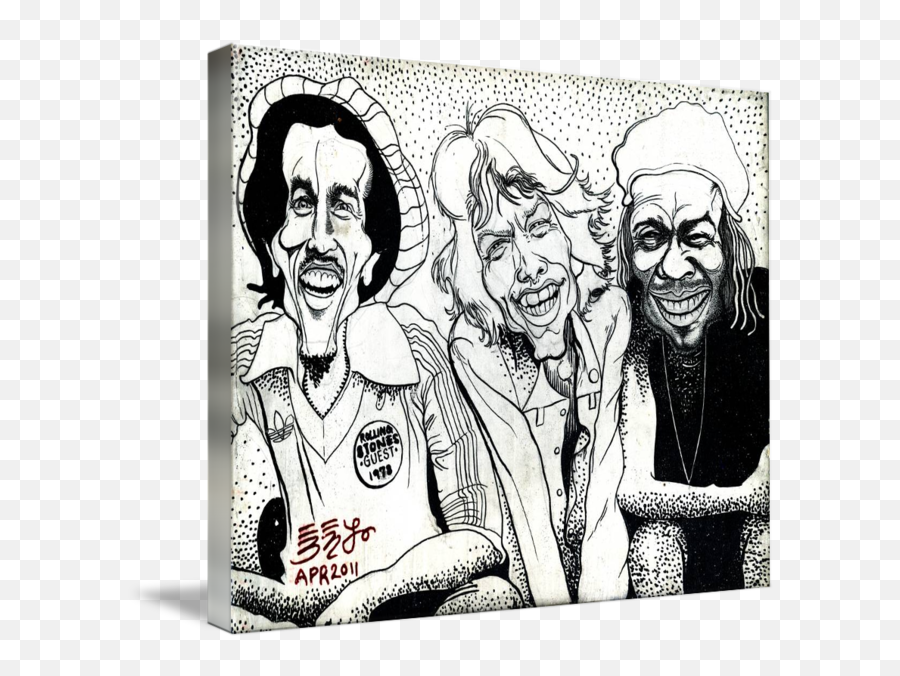 Three Musicmans Bob Marley Mick Jagger Peter Tosh By Ebenlo - Painter Of Song Bob Marley Mick Jagger E Peter Tosh Png,Bob Marley Png