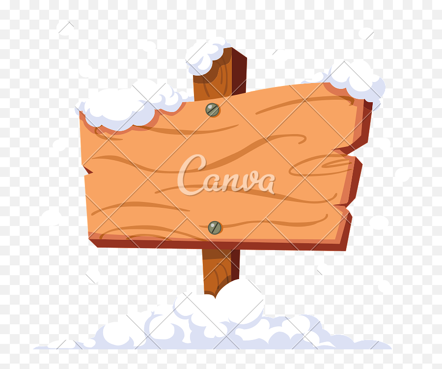 Wooden Sign In Snow - Icons By Canva Wooden Sign With Snow Png,Wood Sign Png