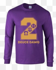 Omega Psi Phi Dawg Long Sleeve Performance T - Shirt Png,Purple Shirt Png