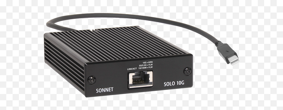 Solo10g 10gbase - T 10gb Ethernet Thunderbolt 2 Adapter Sonnet Thunderbolt 2 To 10gb Ethernet Png,Thunderbolt Png