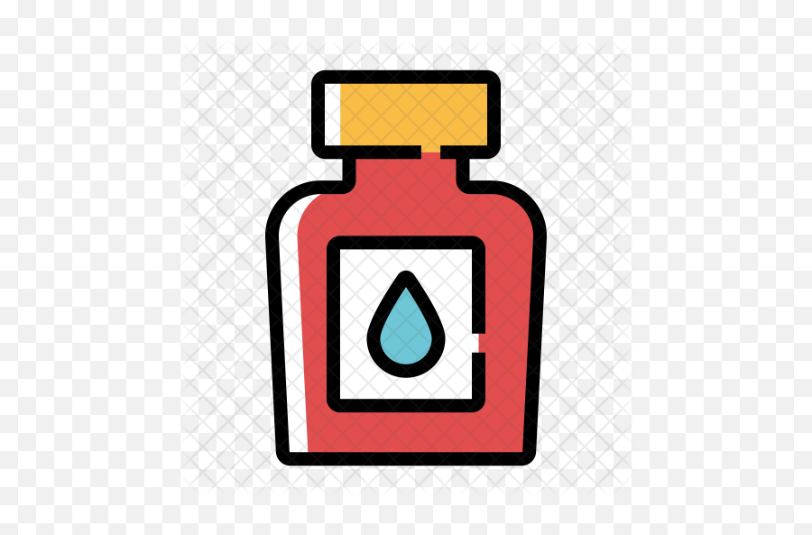Inkwell Icon Of Colored Outline Style - Glass Bottle Png,Inkwell Png