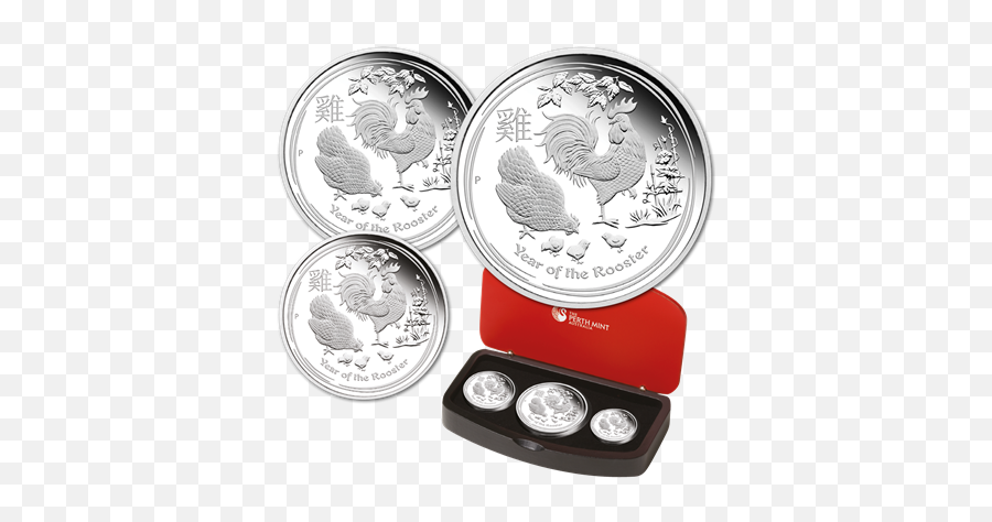 Year Of The Rooster - 3 Coin Set Emkcom Year Of The Rooster Silver Coin Png,Rooster Png