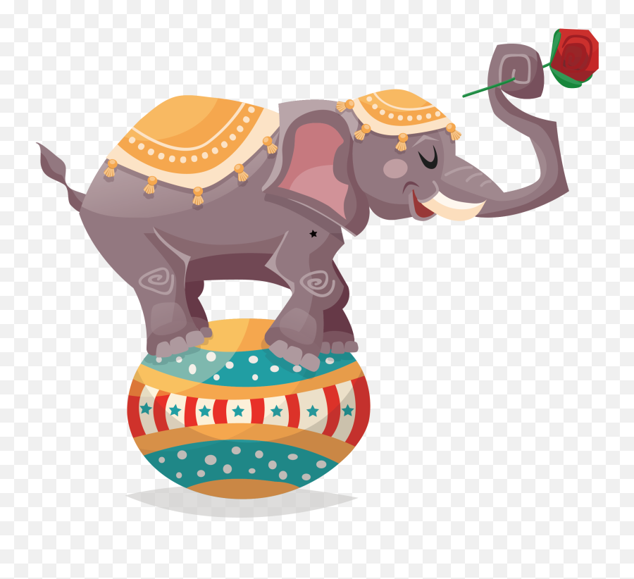 Circus Elephant Illustration - Thailand Elephant Cartoon Png,Circus Elephant Png