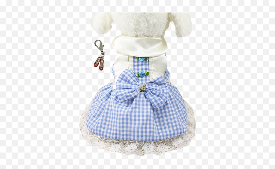 Dorothy Wizard Of Oz Dog Costume In Gingham Check And Ruby Red Slippers Charm - Dress Png,Ruby Slippers Png