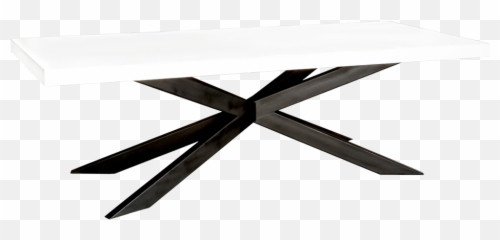White Starburst Table With Black Legs 8 - Solid png