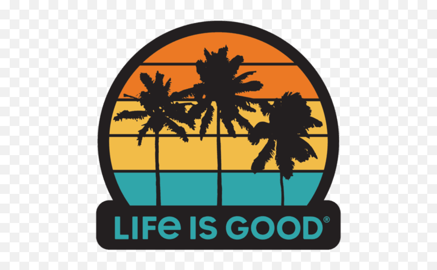 Die Cut Decal Palm Trees By Life Is Good - Life Is Good Cambridge Planner Png,Palm Tree Logo