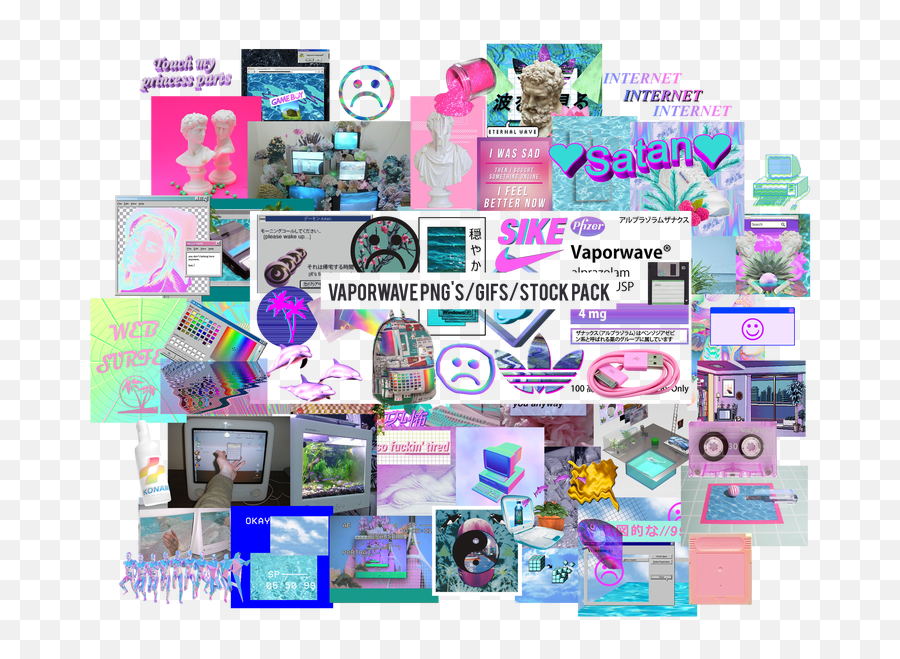 Vaporwave Png Pack Transparent - Aesthetic Png Pack,Vapor Wave Png