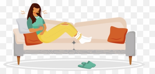 Diarrhea Icon - Download in Colored Outline Style Female Sick Person Cartoon png