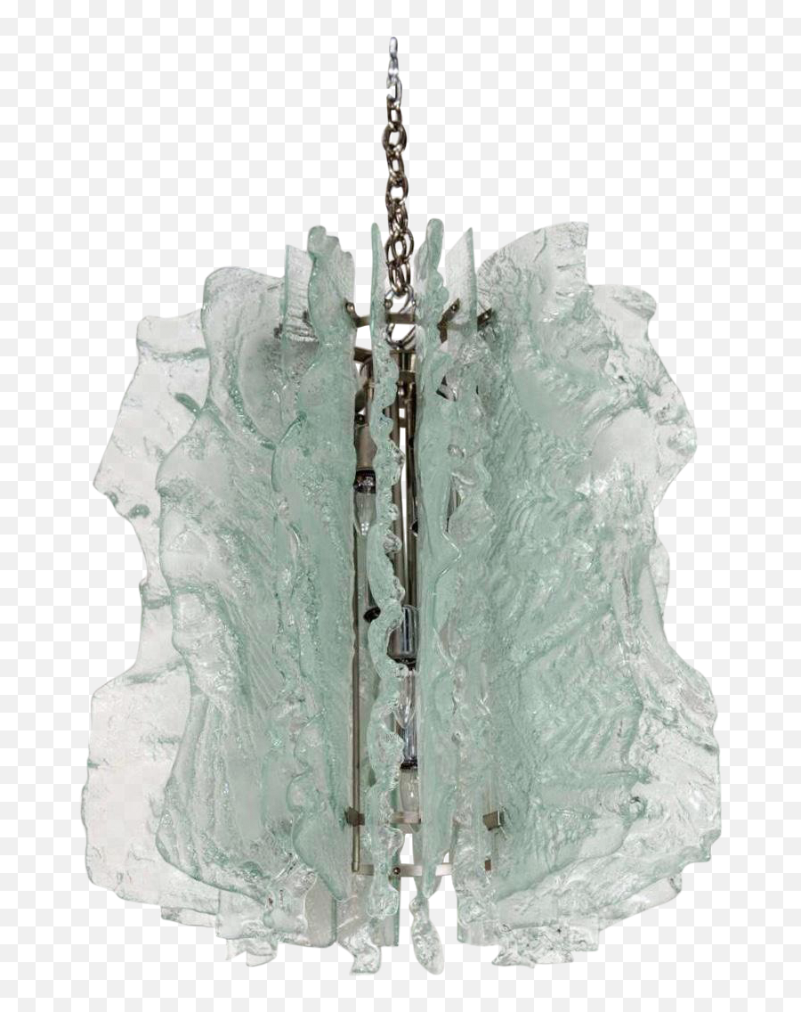 1970u0027s Mid Century Modern Relief Glass Chandelier With Ice Texture Israel - Chain Png,Ice Texture Png