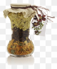 Download Large Glass Jar With Dry Herbs - Herbs On Jar Png,Herbs Png