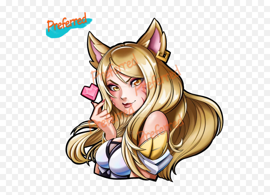 League Of Legends Kda Ahri The Nine Tailed Foxs Lol Cartoon Png Icon