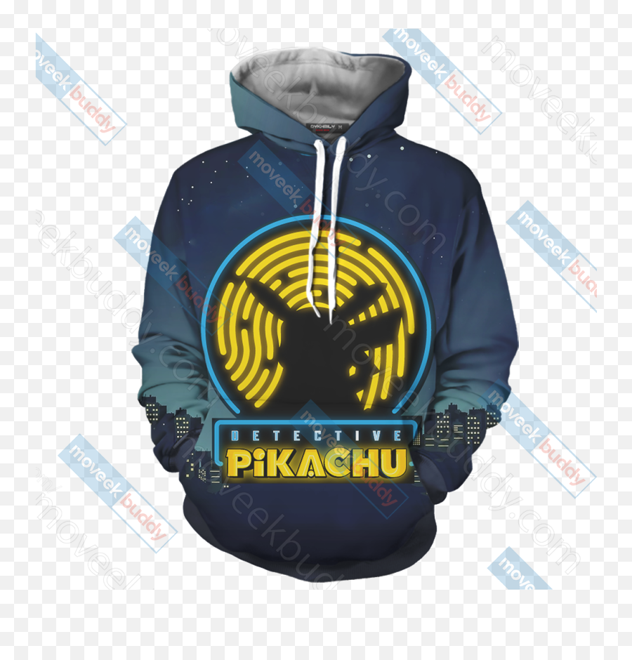 Pokemon Detective Pikachu Unisex 3d Hoodie - Hoodie Png,Detective Pikachu Logo Png