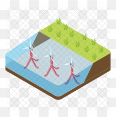 Tidal Power Icon Of Isometric Style - Illustration png