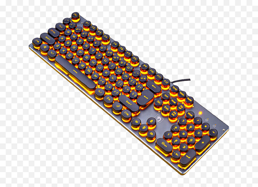 Backlit Gaming Keyboard Steampunk Retro - Led Gaming Keyboard Png,Round Square Png