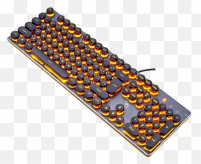 Backlit Gaming Keyboard Steampunk Retro - Led png