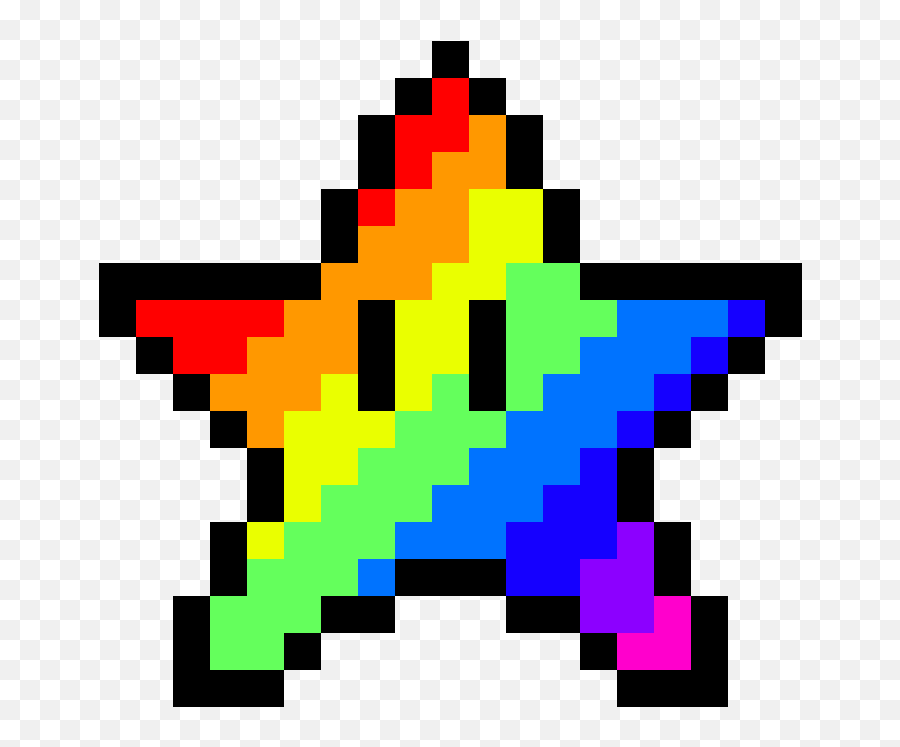 Pixilart - Rainbow Star Mario Png,Mario Star Png