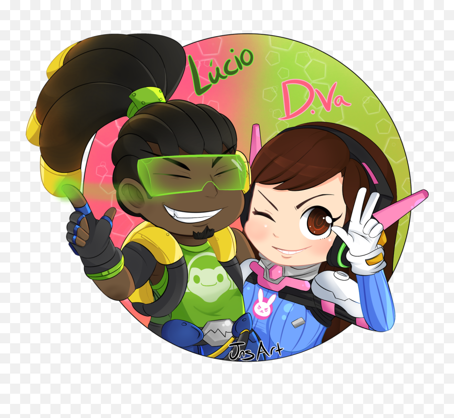 Download Hd Lucio And D - D Va X Lucio Kawaii Transparent D Va And Lucio Png,Lucio Png