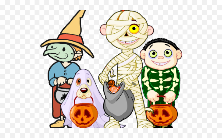 Halloween Party Costume Coloring - Trick Or Treat Clip Art Png,Trick Or Treat Png