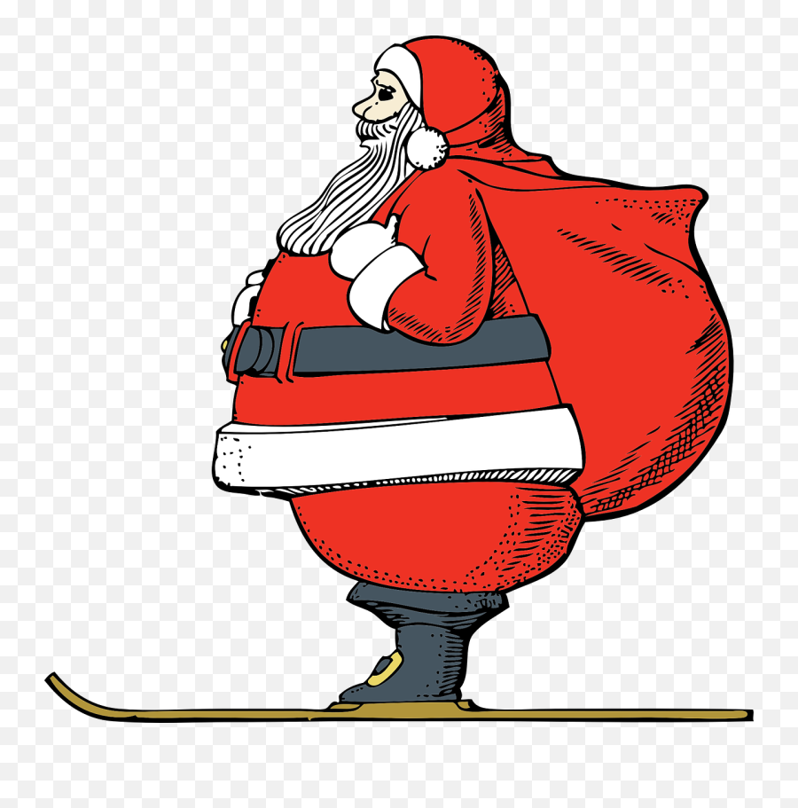 Download Hd Skiing Santa Clipart Png - Moving Pictures Of Santa,Santa Clipart Png