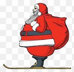 Download Hd Skiing Santa Clipart Png - Moving Pictures Of Santa,Santa Clipart Png