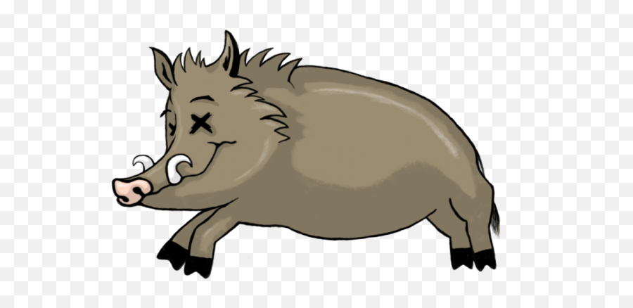 Warthog Clipart Cartoon - Dead Wild Pig Clipart Png Wild Boar Clipart,Dead Emoji Png
