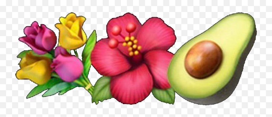 Emoji Emojis Emojicombo Guacamole Flower Flowers - Iphone Emoji Flower Png,Flower Emoji Png