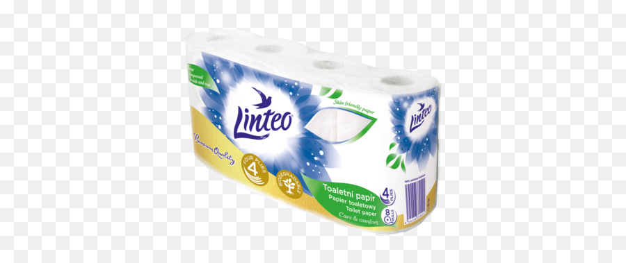 Toilet Paper Linteo 8 Rolls White Four - Layer Melitrade As Linteo Toaletní Papír Png,Toilet Paper Png
