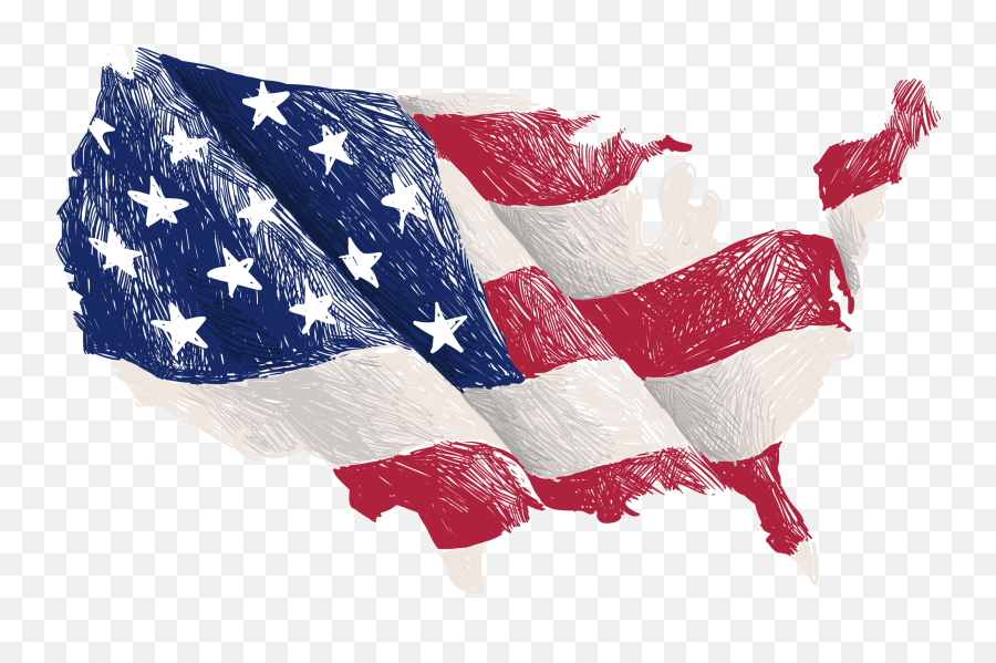 Vector Hand Painted American Flag - Map Of America Flag Vector Png,American Flag Png Free