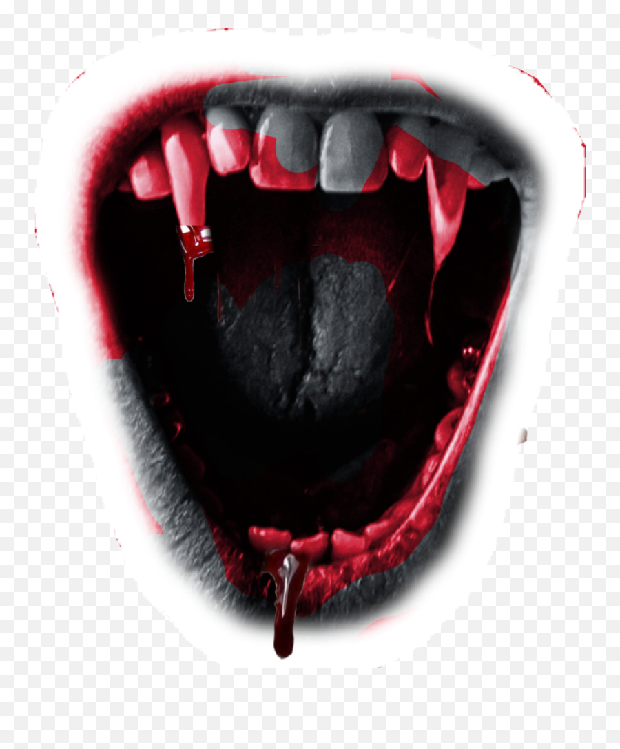 Creepy Scary Vampire Blood Fangs Png - Vampire Teeth Png,Vampire Fangs Png