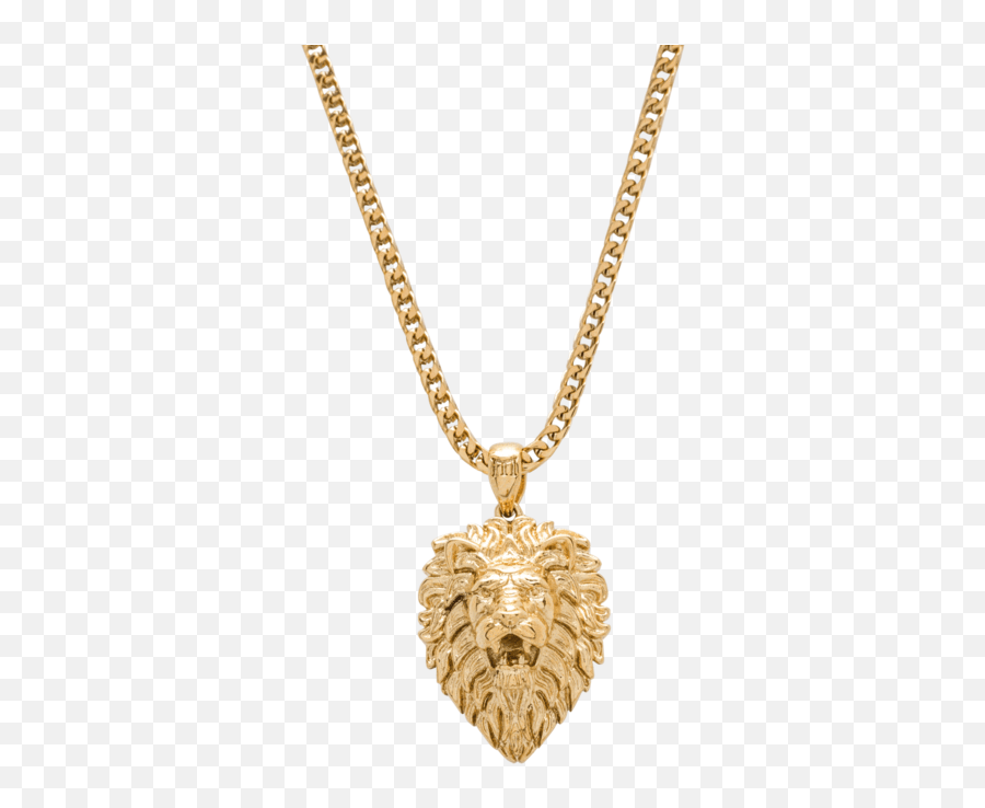 Lion Necklace - Gold Lion Necklace Png,Iced Out Chain Png