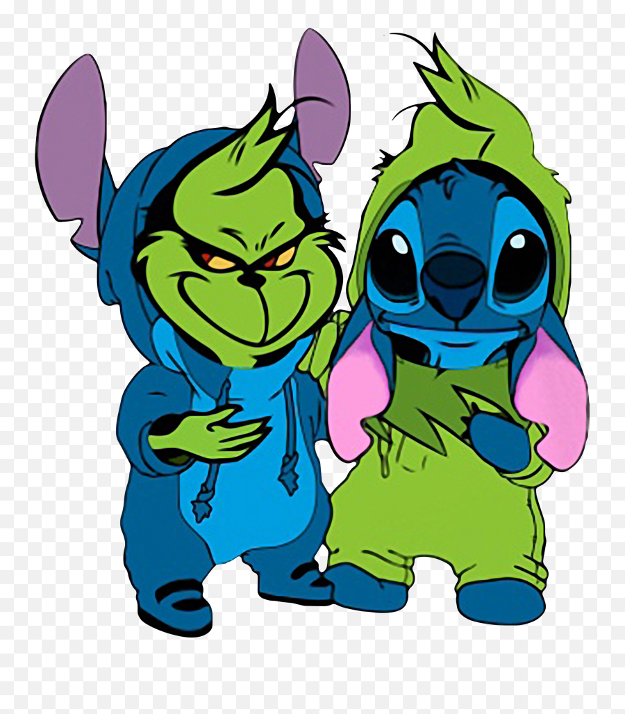 Best Friends Baby Grinch And Stitch Long Shirt Sweater - Grinch And Stitch Png,Grinch Png