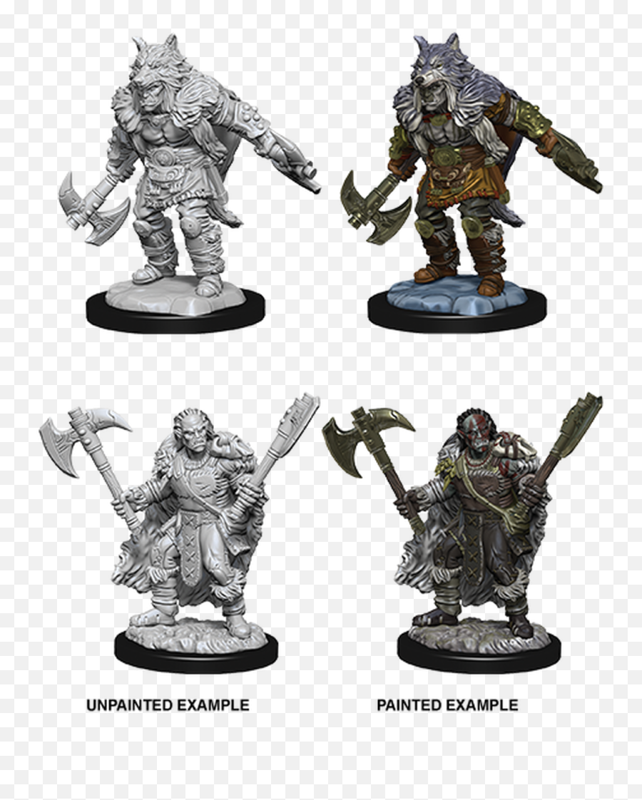 Dungeons U0026 Dragons Nolzuru0027s Marvelous Unpainted Miniatures Male Half - Orc Barbarian Half Orc Barbarian Miniature Png,Barbarian Png