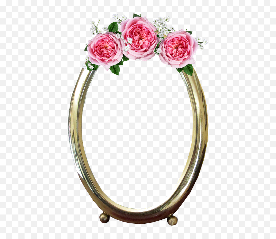 Download Free Photo Decoration Frame Pink Roses Gold Max Png Pixel Flower
