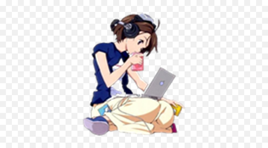 Anime - Girlnobackground Roblox Anime Girl On Laptop Png,Anime Girl With Transparent Background